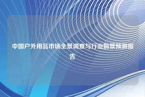 中国户外用品市场全景调查与行业前景预测报告