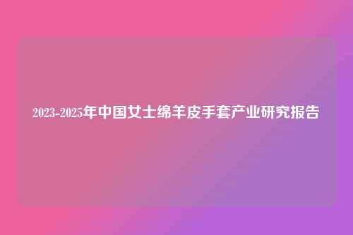 2023-2025年中国女士绵羊皮手套产业研究报告